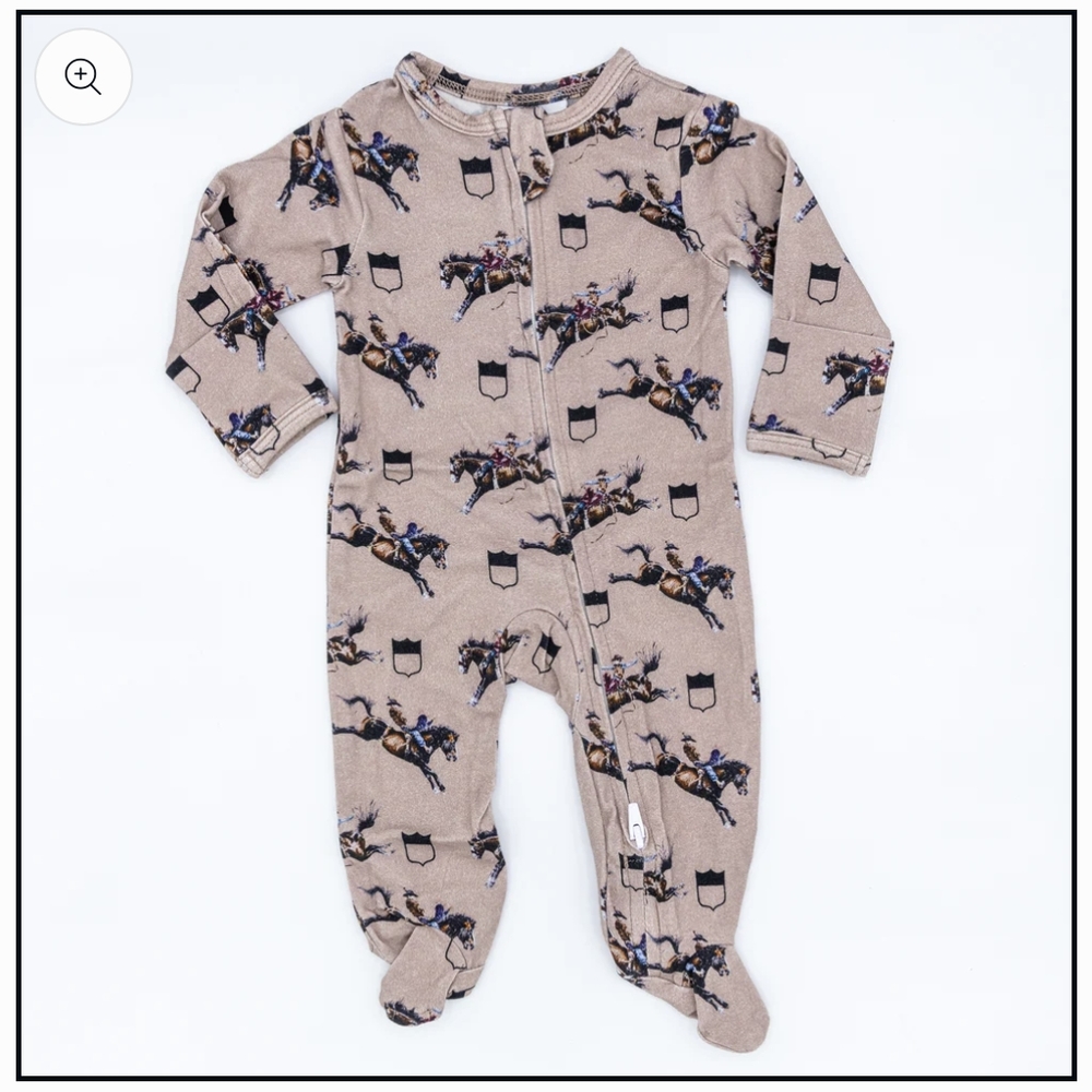 Rodeo Bronc Footed Pajamas & Hat